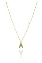 Colar Nossa Senhora Com Zircônias Azuis Banhado em Ouro 18k