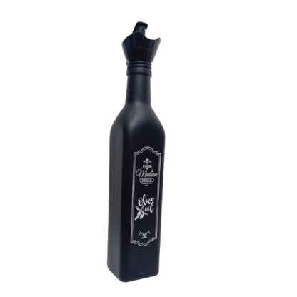 Porta Vinagre Azeite Galheteiro 2 Cores Vidro Decorado c/ Bico 500ML