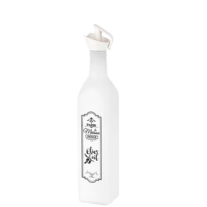 Porta Vinagre Azeite Galheteiro 2 Cores Vidro Decorado c/ Bico 500ML