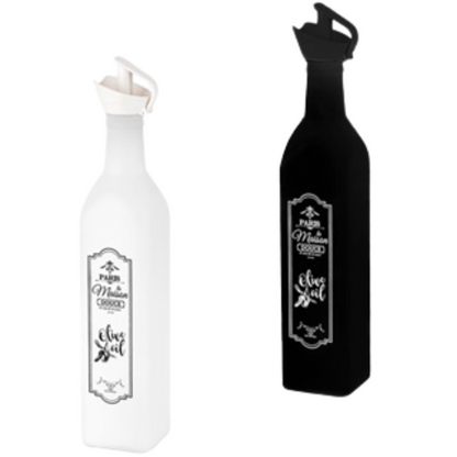 Porta Vinagre Azeite Galheteiro 2 Cores Vidro Decorado c/ Bico 500ML