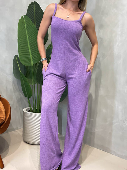 Conjunto em Lãnzinha Macacão e Blusa Manga Curta Ariana Ref. 1577