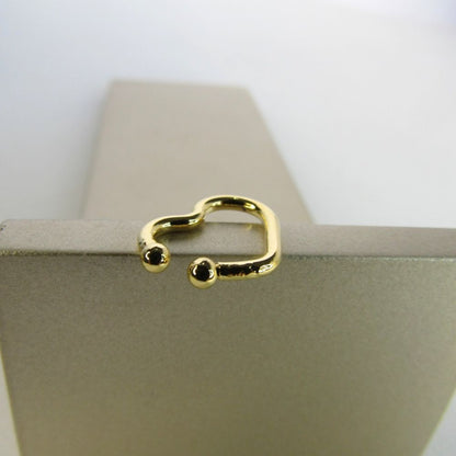 Piercing Fake Forma de Coração Banhado em Ouro 18k