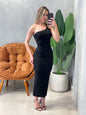 Vestido Midi em Ribana Alça Única Thais Ref. 1619