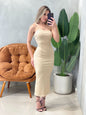 Vestido Midi em Ribana Alça Única Thais Ref. 1619